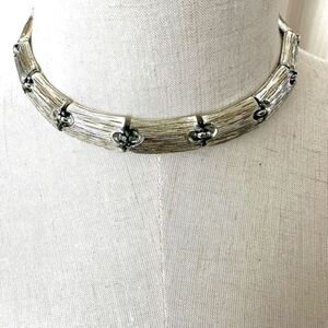 BSK Japan silver tone vintage choker necklace